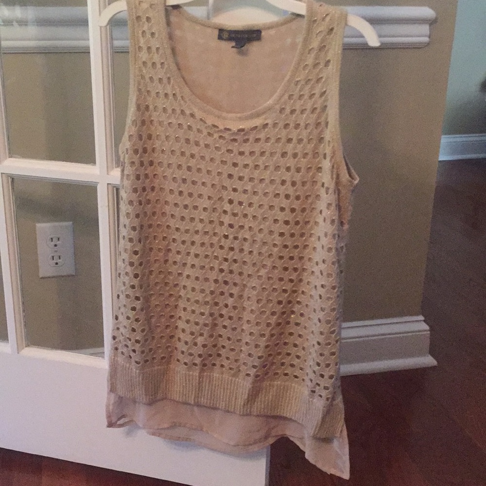 Tan with a gold tint tank top.